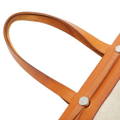 エルメス エールバッグ カバスGM ハンドバッグ トートバッグ ベージュ ブラウン トワルアッシュ レザー レディース HERMES 【中古】