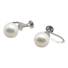 K14WG ホワイトゴールド アコヤパール7.6～7.7mm イヤリング レディース 【中古】