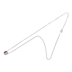 Pt900 プラチナ Pt850 プラチナ ルビー0.45ct ダイヤ ネックレス レディース 【中古】