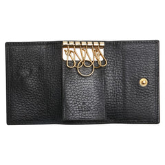 グッチ プチマーモント ダブルＧ キーケース 6連 456118 ブラック レザー レディース GUCCI 【中古】