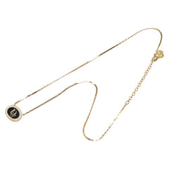 クリスチャンディオール オーバルブリーク ペンダントネックレス ゴールド メッキ ラインストーン レディース Christian Dior 【中古】