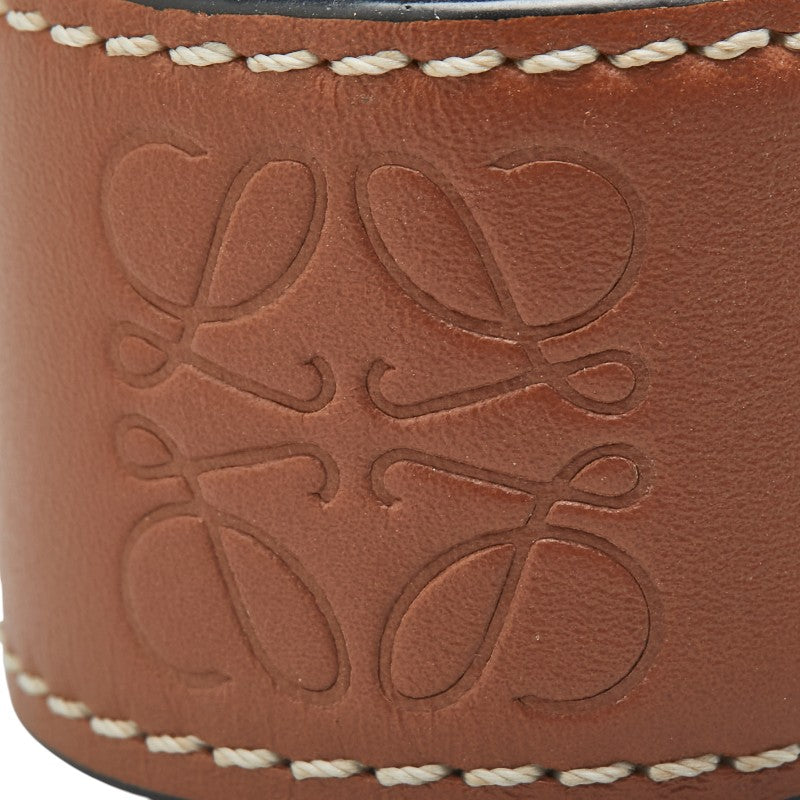ロエベ アナグラム スラップ スモール ブレスレット ブラウン レザー レディース LOEWE 【中古】