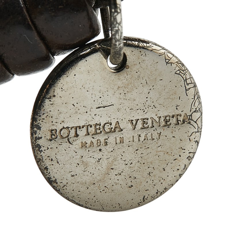 ボッテガヴェネタ イントレチャート ブレスレット ブラウン レザー SV925 シルバー レディース BOTTEGAVENETA 【中古】