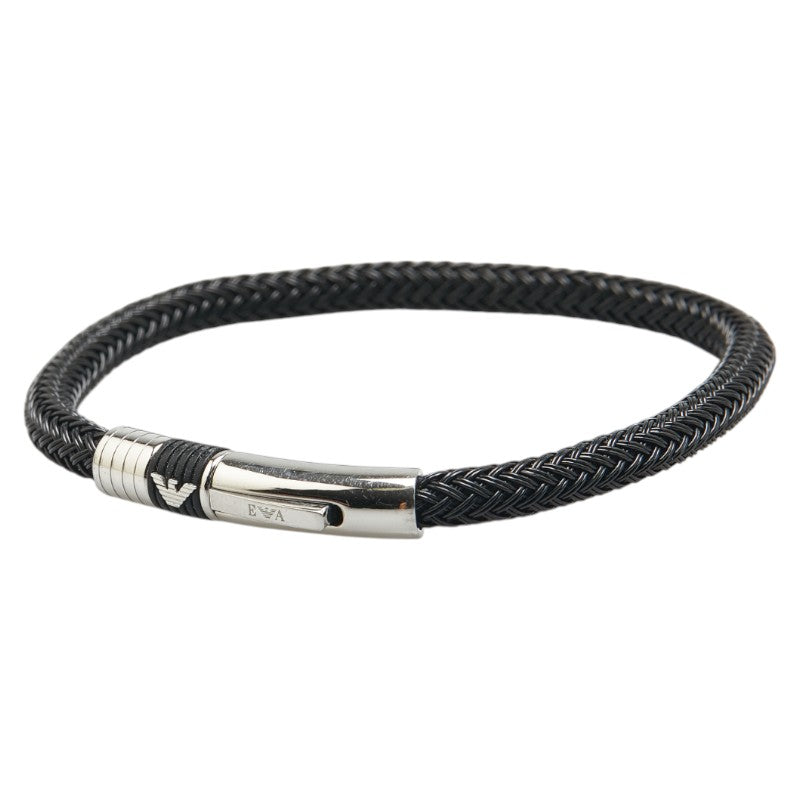 アルマーニ ブレスレット ブラック シルバー ステンレススチール ファイバー メンズ ARMANI 【中古】