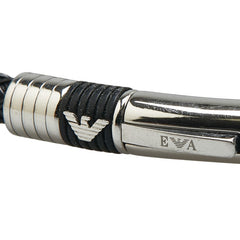 アルマーニ ブレスレット ブラック シルバー ステンレススチール ファイバー メンズ ARMANI 【中古】