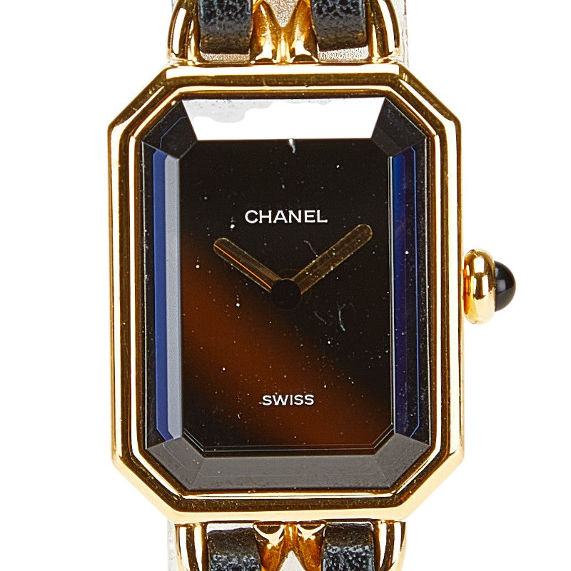 シャネル プルミエール 腕時計 サイズ：XL クオーツ ブラック文字盤 メッキ レディース CHANEL 【中古】