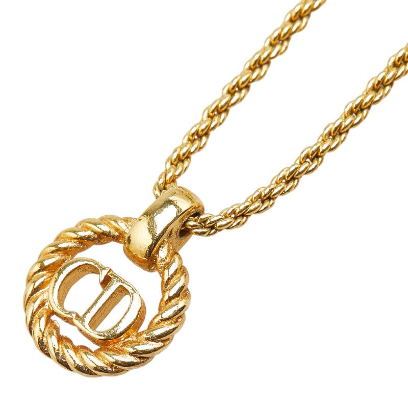 ディオール CDロゴ ラウンド ネックレス ゴールド メッキ レディース Dior 【中古】