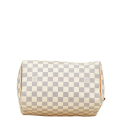 ルイ ヴィトン ダミエ アズール スピーディ25 ハンドバッグ N41534 ホワイト PVC レザー レディース LOUIS VUITTON 【中古】