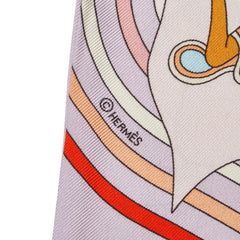 エルメス ツイリー CARRES VOLANTS 空飛ぶカレ スカーフ パープル マルチカラー シルク レディース HERMES 【中古】