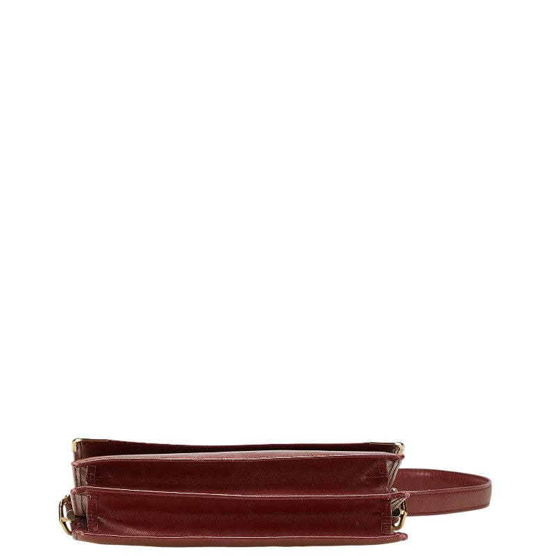 カルティエ マストライン ショルダーバッグ ワインレッド ボルドー レザー レディース CARTIER 【中古】