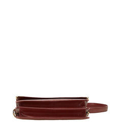 カルティエ マストライン ショルダーバッグ ワインレッド ボルドー レザー レディース CARTIER 【中古】