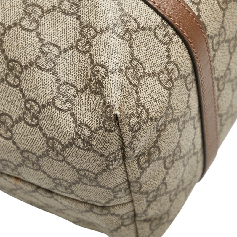 グッチ GGスプリーム トートバッグ 309613 ベージュ ブラウン レザー レディース GUCCI 【中古】