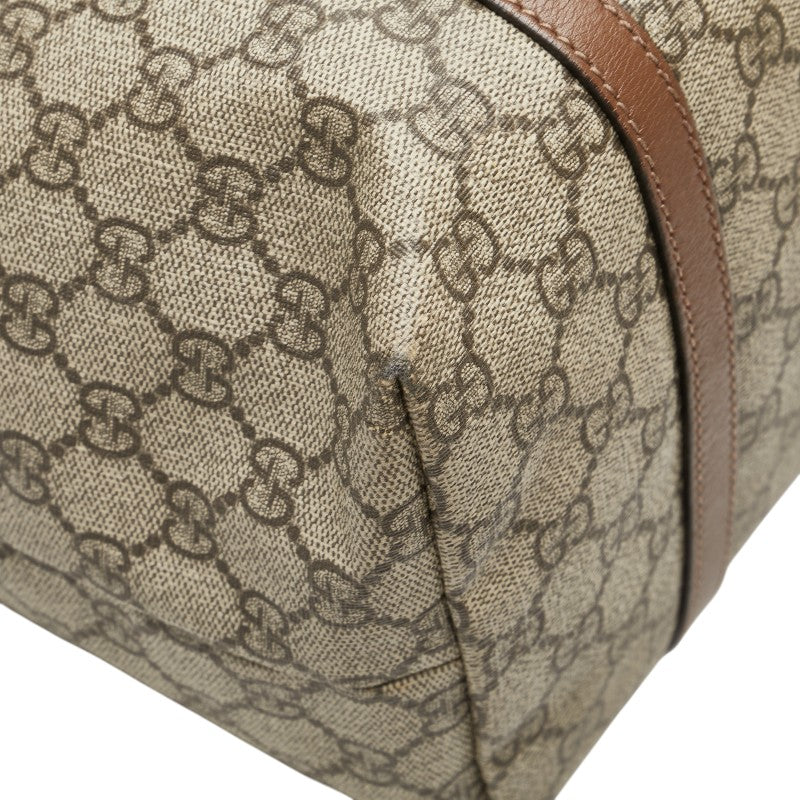グッチ GGスプリーム トートバッグ 309613 ベージュ ブラウン レザー レディース GUCCI 【中古】