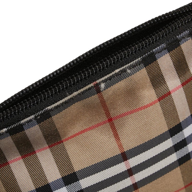 バーバリー ノバチェック ハンドバッグ トートバッグ ベージュ クリア ビニール レザー レディース BURBERRY 【中古】