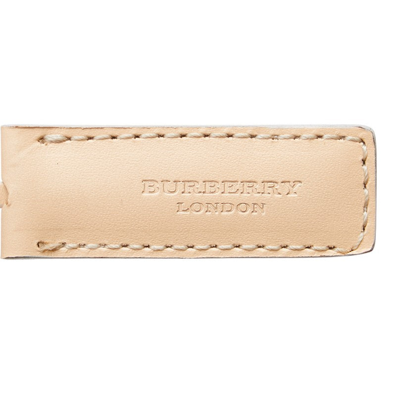 バーバリー ノバチェック ハンドバッグ トートバッグ ベージュ クリア ビニール レザー レディース BURBERRY 【中古】