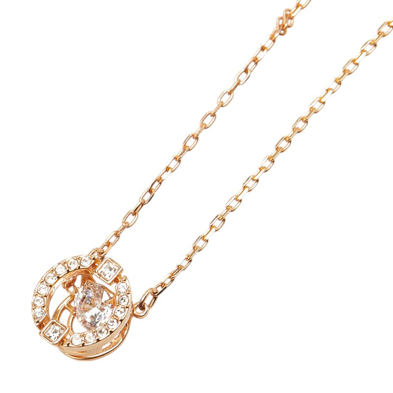 スワロフスキー スパークリング ダンス ラインストーン ネックレス ローズゴールド メッキ レディース SWAROVSKI 【中古】