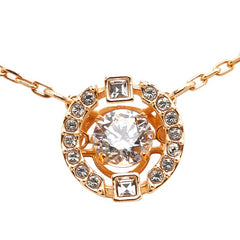 スワロフスキー スパークリング ダンス ラインストーン ネックレス ローズゴールド メッキ レディース SWAROVSKI 【中古】