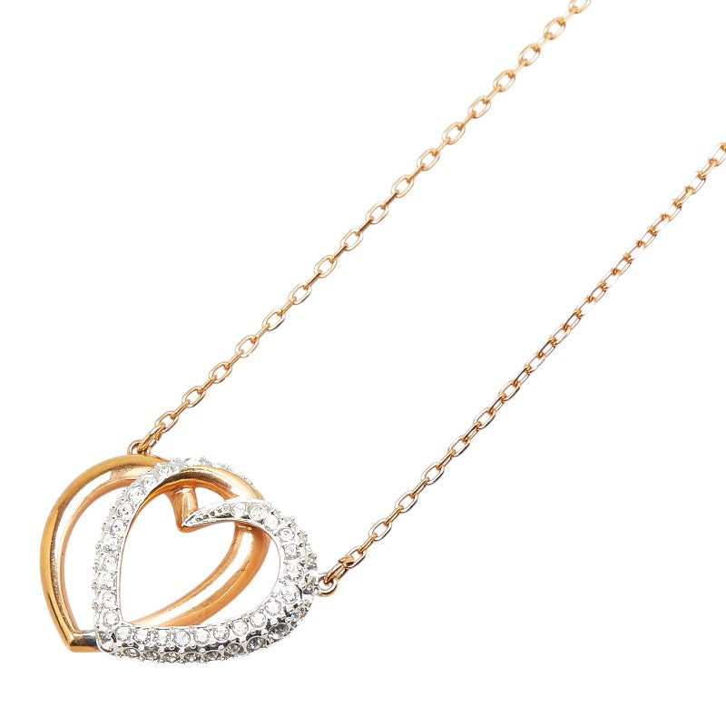 スワロフスキー Dear Medium ディア ミディアム 2連ハート ネックレス 5194826 ローズゴールド メッキ レディース SWAROVSKI 【中古】