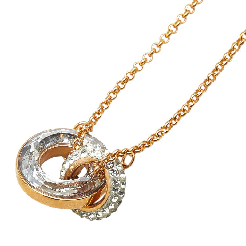 スワロフスキー ラインストーン ネックレス ゴールド メッキ レディース SWAROVSKI 【中古】
