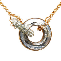 スワロフスキー ラインストーン ネックレス ゴールド メッキ レディース SWAROVSKI 中古