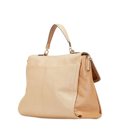 コーチ ロゴ ハンドバッグ ショルダーバッグ 2WAY ベージュ レザー レディース COACH 【中古】