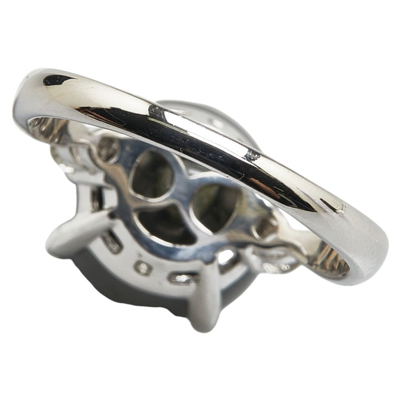 K18WG ホワイトゴールド 黒蝶真珠11.1mm ダイヤ0.22ct リング 指輪 レディース 11号 【中古】