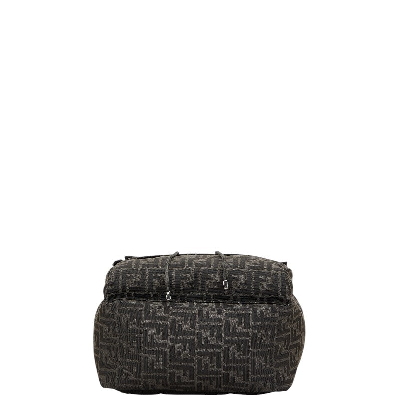 フェンディ ズッカ リュック バックパック ブラック ブラウン キャンバス レザー レディース FENDI 【中古】