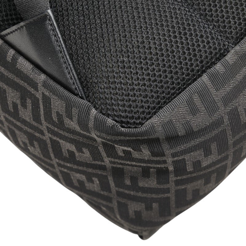 フェンディ ズッカ リュック バックパック ブラック ブラウン キャンバス レザー レディース FENDI 【中古】
