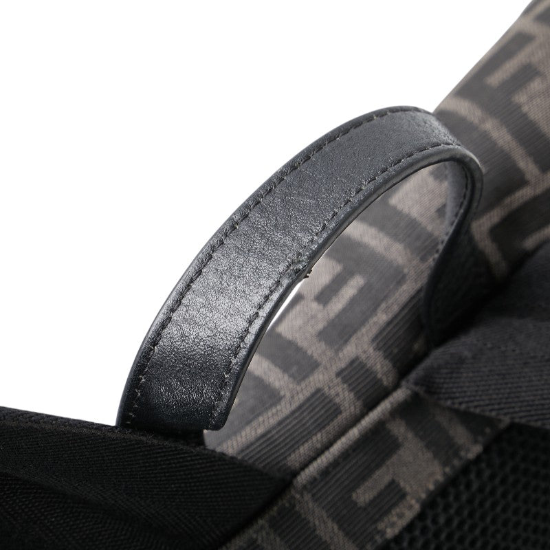 フェンディ ズッカ リュック バックパック ブラック ブラウン キャンバス レザー レディース FENDI 【中古】