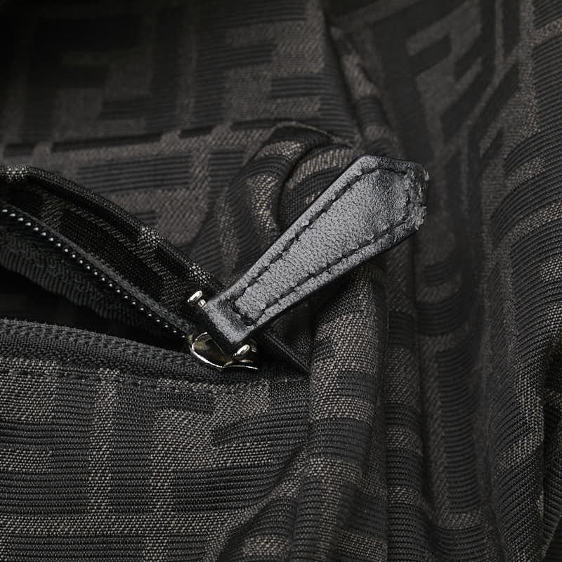 フェンディ ズッカ リュック バックパック ブラック ブラウン キャンバス レザー レディース FENDI 【中古】