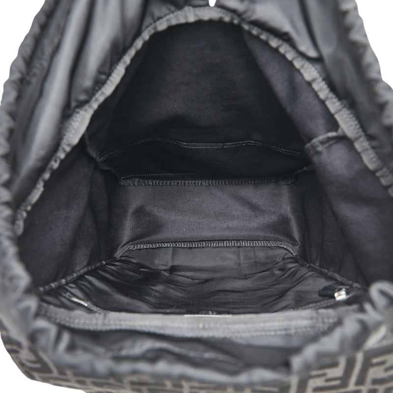 フェンディ ズッカ リュック バックパック ブラック ブラウン キャンバス レザー レディース FENDI 【中古】