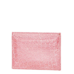 ミュウミュウ クロコ型押し カードケース ピンク レザー レディース MIUMIU 【中古】