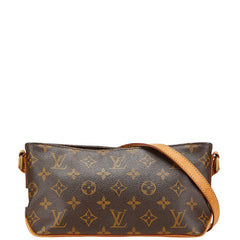 ルイ ヴィトン モノグラム トロター 斜め掛け ショルダーバッグ  M51240 ブラウン PVC レザー レディース LOUIS VUITTON 【中古】