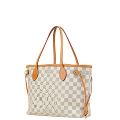 ルイ ヴィトン ダミエ アズール ネヴァーフルPM トートバッグ ショルダーバッグ N51110 ホワイト PVC レザー レディース LOUIS VUITTON 【中古】