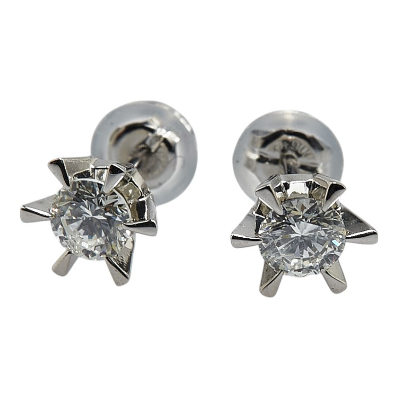 Pt900 プラチナ ダイヤ0.654ct スタッドピアス レディース 【中古】