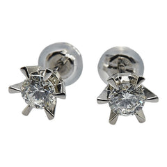 Pt900 プラチナ ダイヤ0.654ct スタッドピアス レディース 【中古】