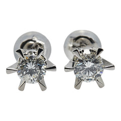 Pt900 プラチナ ダイヤ0.654ct スタッドピアス レディース 【中古】