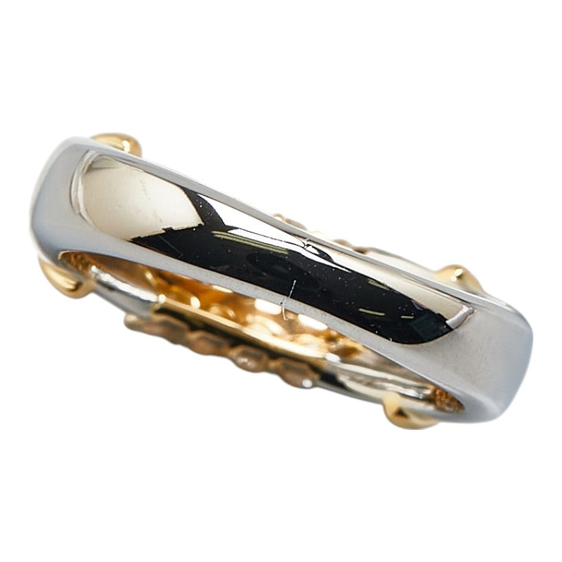 K18YG イエローゴールド Pt900 プラチナ コンビ ダイヤ0.35ct パヴェ リング 指輪 レディース 5.5号 【中古】