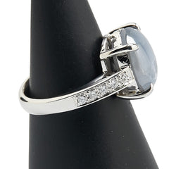 Pt900 プラチナ スターサファイア10.35ct ダイヤ0.23ct リング 指輪 レディース 14.5号 【中古】