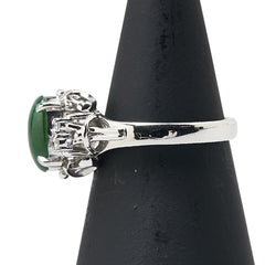 Pt900 プラチナ ヒスイ ダイヤ0.06ct リング 指輪 レディース 11.5号 【中古】