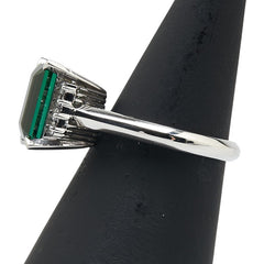 Pt900 プラチナ トルマリン3.50ct ダイヤ0.33ct リング 指輪 レディース 15号 【中古】