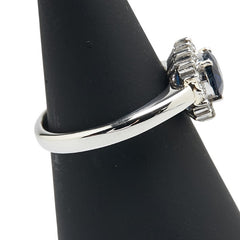 Pt900 プラチナ サファイア0.97ct ダイヤ0.25ct リング 指輪 レディース 11号 【中古】