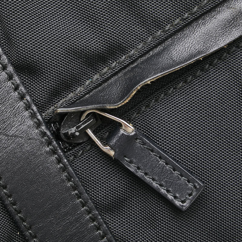 グッチ ロゴ トートバッグ 019 0493 ブラック ナイロン レザー レディース GUCCI 【中古】