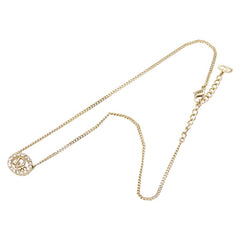 ディオール ロゴ ラインストーン ネックレス ゴールド メッキ レディース Dior 【中古】
