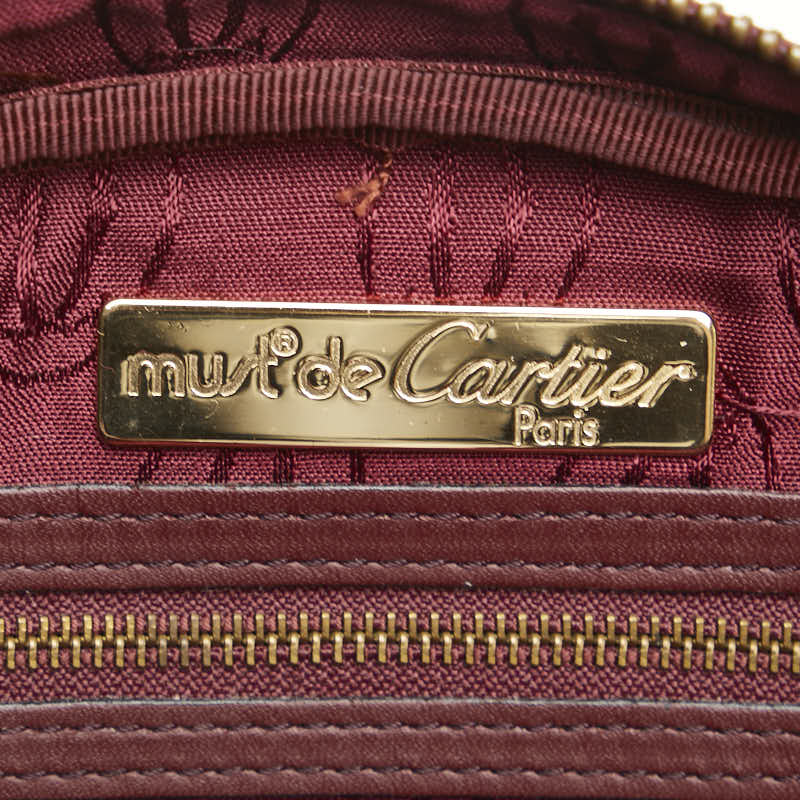 カルティエ マストライン ショルダーバッグ ワインレッド ボルドー レザー レディース CARTIER 【中古】