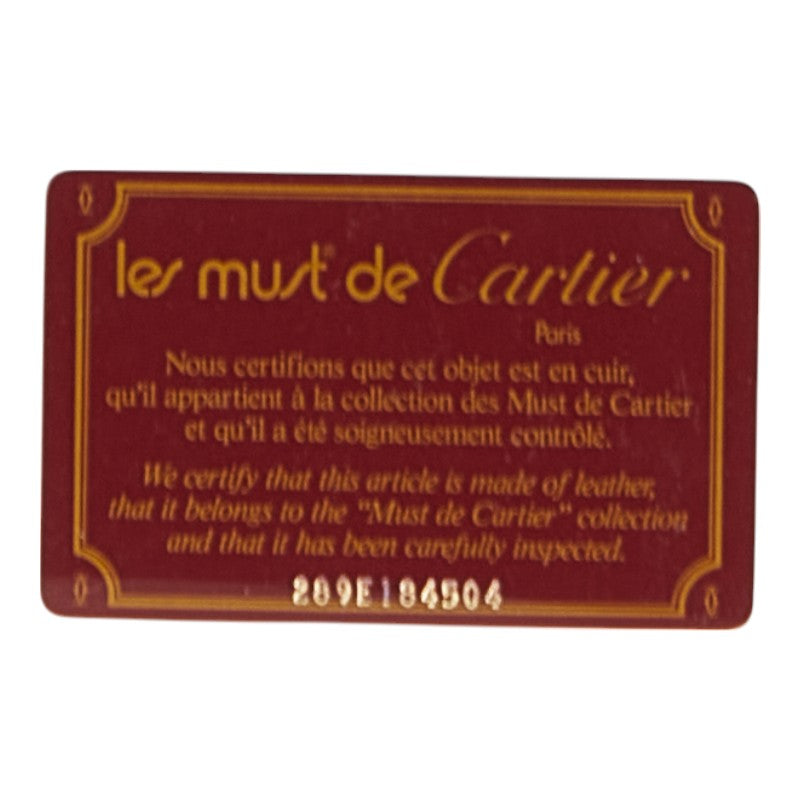 カルティエ マストライン ショルダーバッグ ワインレッド ボルドー レザー レディース CARTIER 【中古】