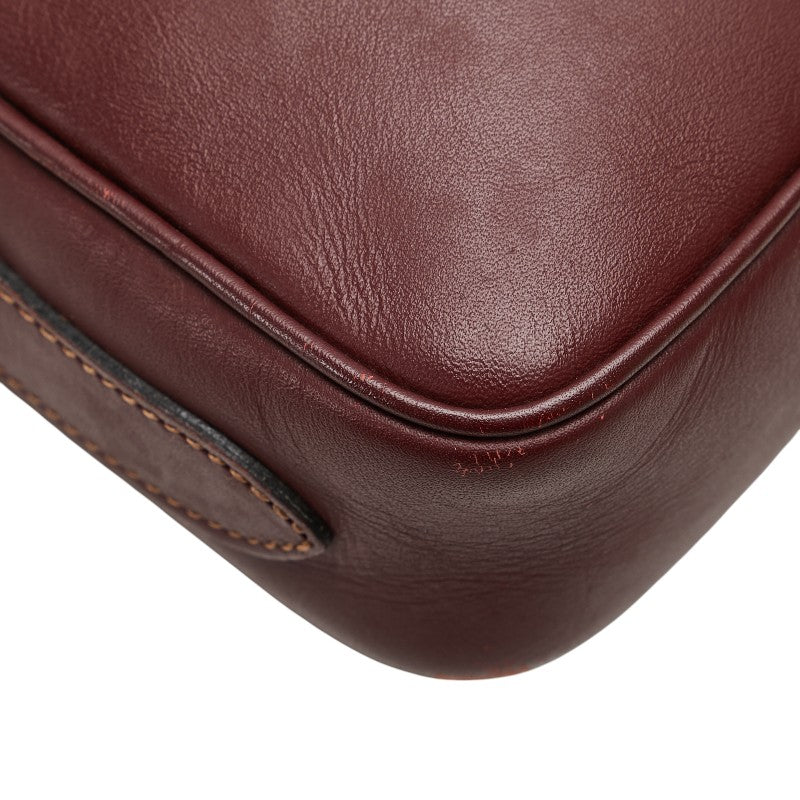 カルティエ マストライン ショルダーバッグ ワインレッド ボルドー レザー レディース CARTIER 【中古】