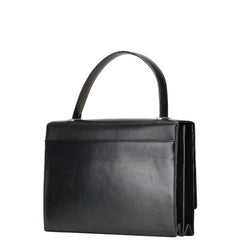 プラダ ロゴ ハンドバッグ ブラック レザー レディース PRADA 【中古】