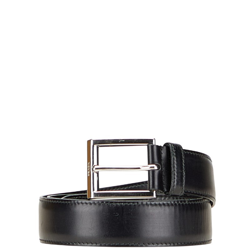 プラダ ロゴ ベルト サイズ:36/90 ブラック レザー メンズ PRADA 【中古】