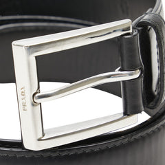 プラダ ロゴ ベルト サイズ:36/90 ブラック レザー メンズ PRADA 【中古】